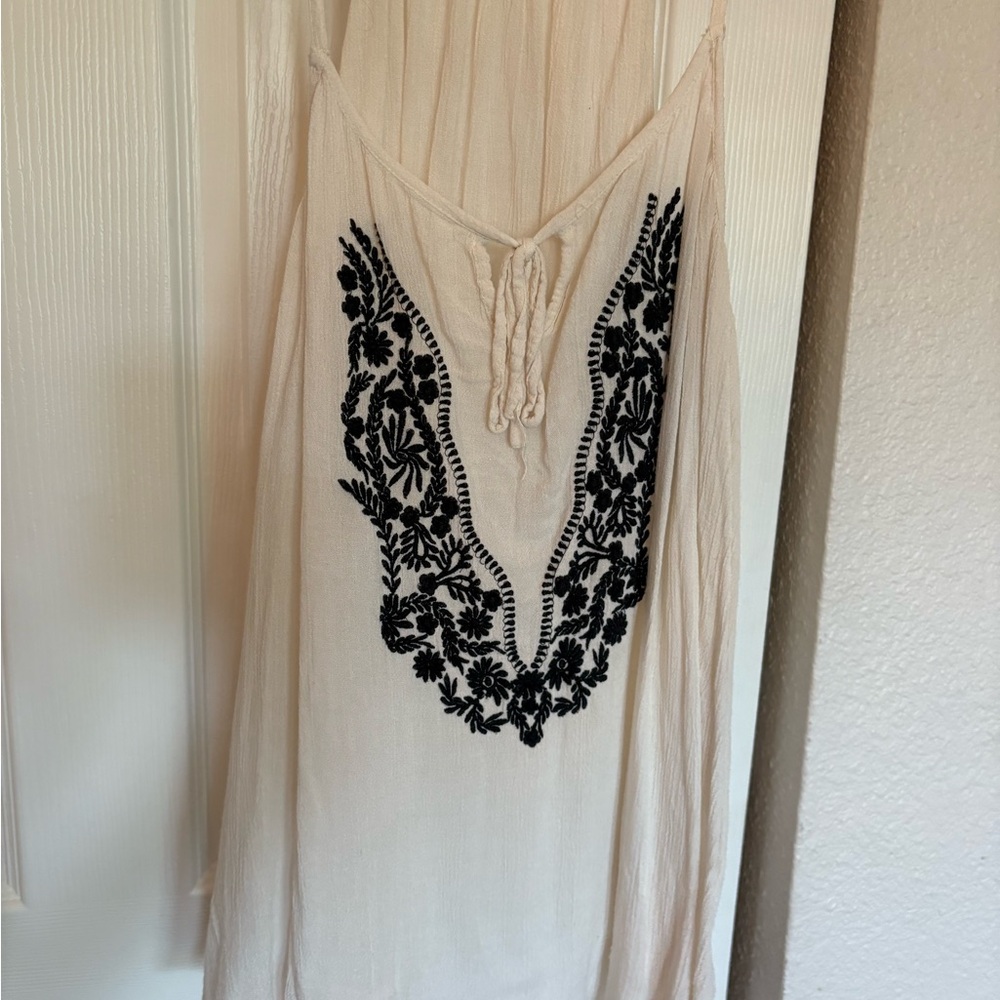 White Top with Black Embroidery
